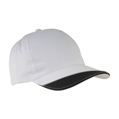 Casquette en coton personnalisable 5 panneaux avec partie colorée sur